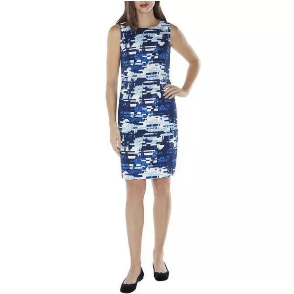 MarioSerrani- Womens Sleeveless Fitted Shift Dress
